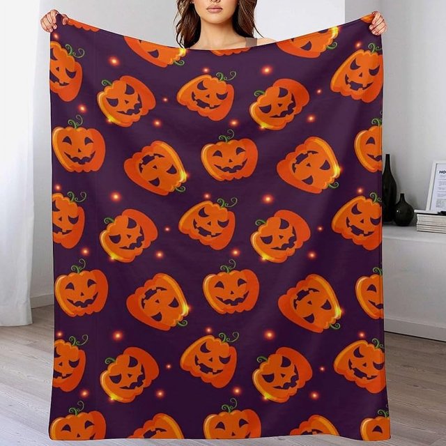 Manta de Halloween con esqueleto fantasma y calabaza, manta de franela para Halloween, para sala de estar, cama, silla, decoración