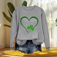 thumbnail image 5 of St Patricks Day Shirt Women Heart Shamrock Print Shirts Casual Crewneck Sweatshirt Irish Long Sleeve Tops Saint Patricks Day Shirt, 5 of 7