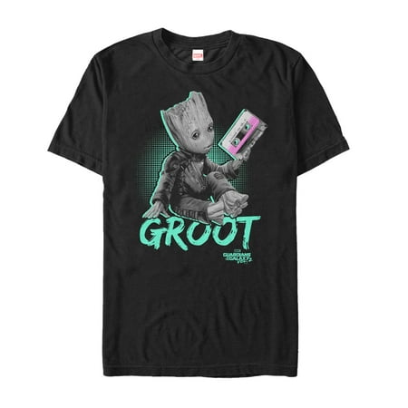 Black Mix Apparel - Marvel Men's Guardians of Galaxy Vol. 2 Groot Mix Tape T-Shirt