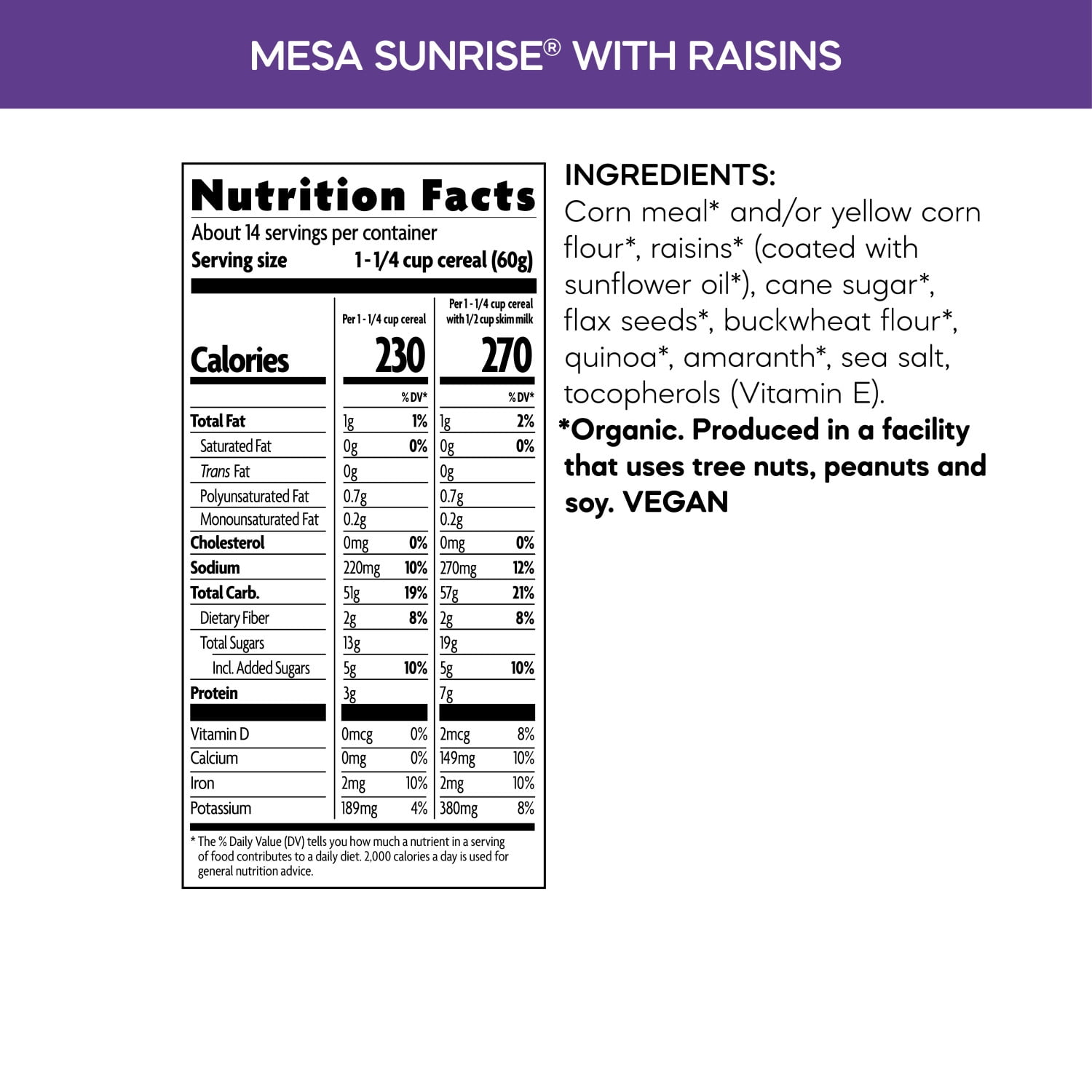 Nature's Path Organic Mesa Sunrise with Raisins Breakfast Cereal, 29.1oz Bag (pack of 6)