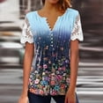 thumbnail image 1 of DPTALR Femmes V-Cou Imprimé Floral T- Dentelle Chemisiers Féminins Confortables Tops, 1 of 5