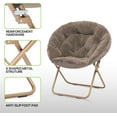 thumbnail image 6 of WSSYzyzf Saucer Chair for Teens Adults, Oversized Folding Cozy Moon Chair with Gold Metal Frame, Furry Faux Fur Comfy Lazy Seat for Bedroom, Living Room, Dorm Room, Apartment (Beige), 6 of 18