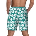 thumbnail image 4 of Haiem Green Baseball Mens Swim Trunks with Compression Liner 2 in 1 Swimming Shorts Stretch Swimwear Quick Dry,Board Shorts-X-Large, 4 of 9