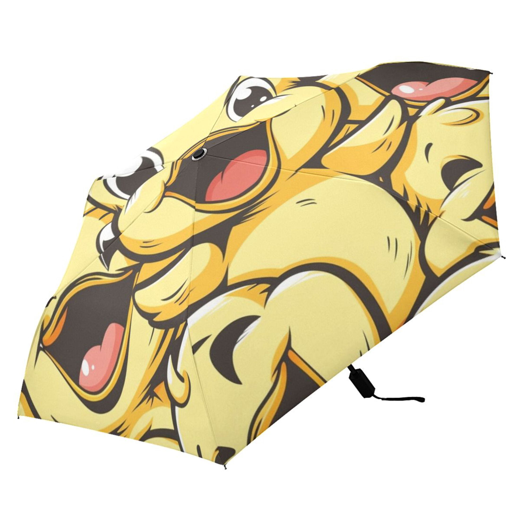 Happy Cute Ducks Compact Sun Umbrella Windproof Travel Umbrellas for Rain Strong Portable UV Protection