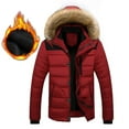 thumbnail image 2 of Men Outdoor Warm Winter Thick Jacket Hooded Coat Jacket With Zipper Pocket, 2 of 3