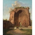 thumbnail image 2 of Thorald Læssøe 12x14 Black Ornate Wood Framed Double Matted Museum Art Print Titled: The Temple of Venus and Roma, the Roman Forum, Rome (1840s), 2 of 5