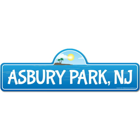 Asbury Park, NJ New Jersey Beach Street Sign | Indoor/Outdoor | Surfer, Ocean Lover, Décor For Beach House, Garages, Living Rooms, Bedroom | Signmission Personalized