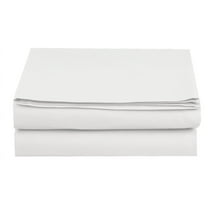 Flat Sheet Wrinkle-Free 1500 Series Soft 1-Piece Flat Sheet, Queen Size, White