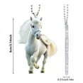 thumbnail image 6 of Dserhfy White Horse Christmas Ornaments 2D Flat Acrylic Running Horse Car Rear View Mirror Charm Auto Hanging Pendant for Holiday Home Tree Decor, 6 of 8