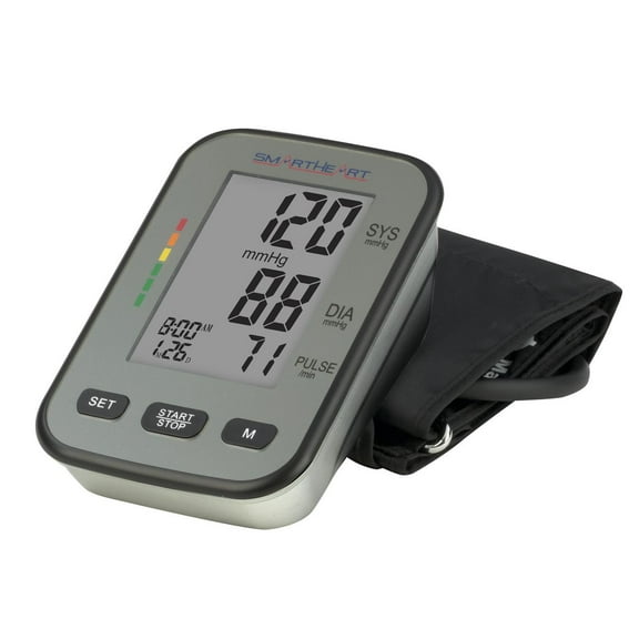 SmartHeart Blood Pressure Monitor | Wide-range Upper Arm Cuff | Talking Trilingual Audible Instructions and Results | 4-Person Memory