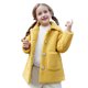 thumbnail image 3 of Gibobby Chamarra acolchada para niñasAbrigo largo para niñas pequeñas, chaqueta de lana de invierno para niños, prendas de vestir cálidas(Amarillo, 18-24 Meses), 3 of 5