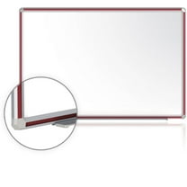Ghent 48"x72" Aluminum Frame Ceramic Magnetic Whiteboard - Cherry Trim