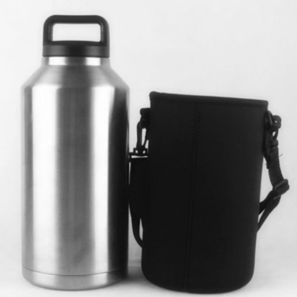 PortaPocket The Go Caddy Water Bottle Holder ~ Cylindrical Tote Bag ~ Fits Bottles Up to 1.5 Liter - Black