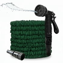 Expandable Garden Hose 50FT with Fabric Cover, Lightweight Self-Expanding Hose for Yard and Outdoor Use, with Spray Nozzle