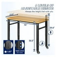 thumbnail image 3 of " Adjustable Portable Workbench with Wheels, Rubber Wood Top, Heavy Duty 2000 LBS Load Capacity, Garage & Workshop Workbench with Storage, 3 of 8