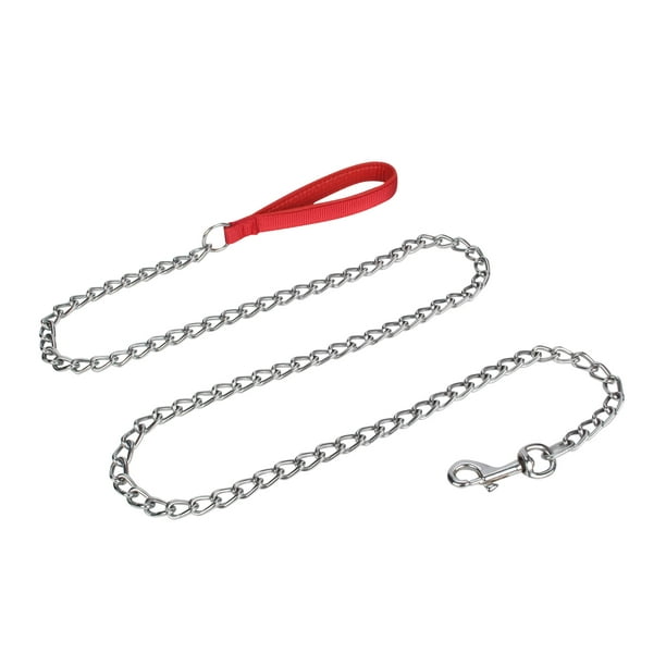 JuWow Metal Dog Leash, Heavy Duty Chew Proof Pet Leash Chain with Padded Handle for Large