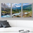thumbnail image 3 of wall26 Framed Wall Art Print Set Rocky River in Sunny Mountain Forest Nature Wilderness Photography Realism Rustic Colorful Multicolor Ultra for Living Room, Bedroom, Office - 24"x36"x3 Whi, 3 of 5