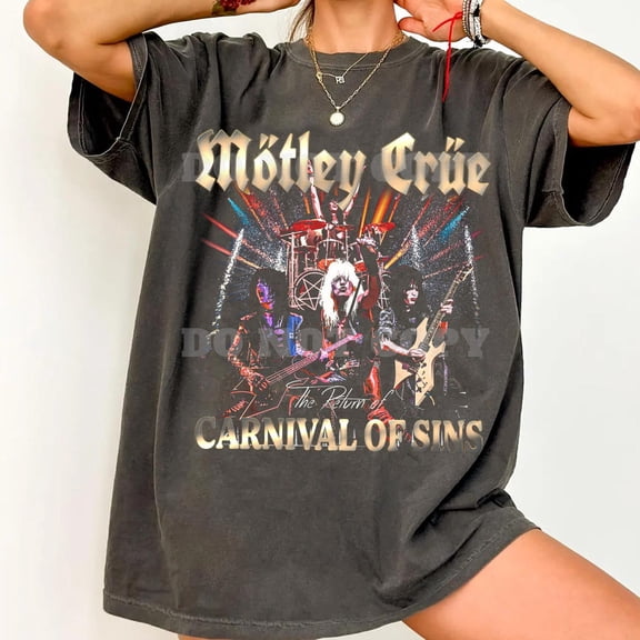 Motley Crue T-Shirt, Carnival of Sins Graphic Tee, Rock Band Shirt, Heavy Metal Concert Tee