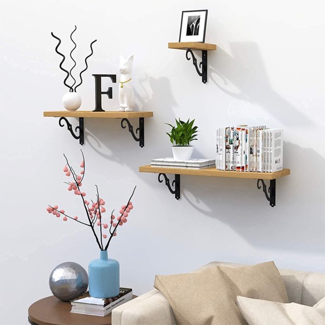 VONKY Support de Rangement en Forme de L pour Rangement Robuste et Élégant Élimine les Secousses Support Triangulaire Structure en L Noir 5 Pouces