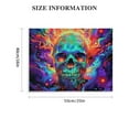 thumbnail image 3 of Autua Skull Psychedelic Digital Art Canvas Wall Decor Print 20x16in, 3 of 6