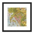 thumbnail image 1 of Map Mora 1928 City San Diego California Pictorial 8X8 Inch Square Wooden Framed Wall Art Print Picture with Mount, 1 of 4
