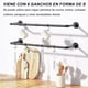 thumbnail image 2 of 2 Pack 100 cm Estante de Ropa de Pared con 6 Ganchos, Perchero para Colgar Ropa, Perchero Industrial de Pared para Colgar Ropa, Barra Multifuncional para Organizar en el Armario, Baño y Cocina, 2 of 7