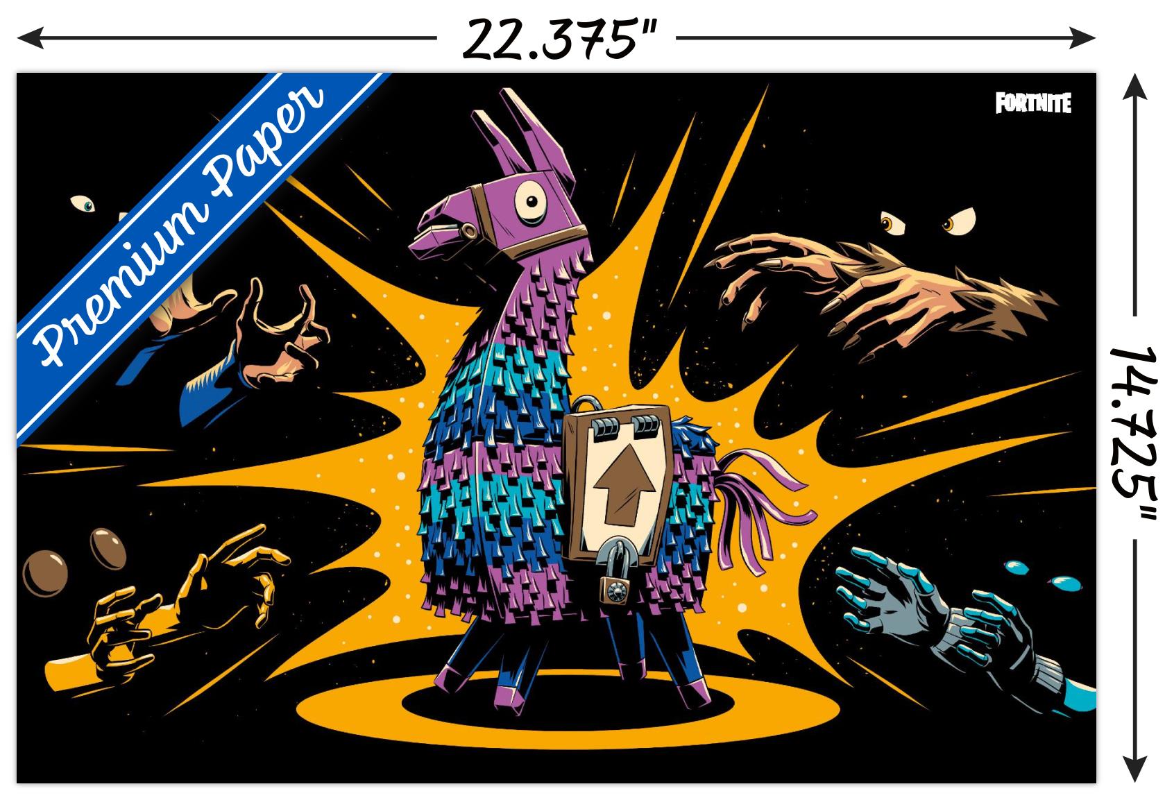Fortnite - Loot Llama Lama Loading Screen Wall Poster, 14.725" x 22.375"