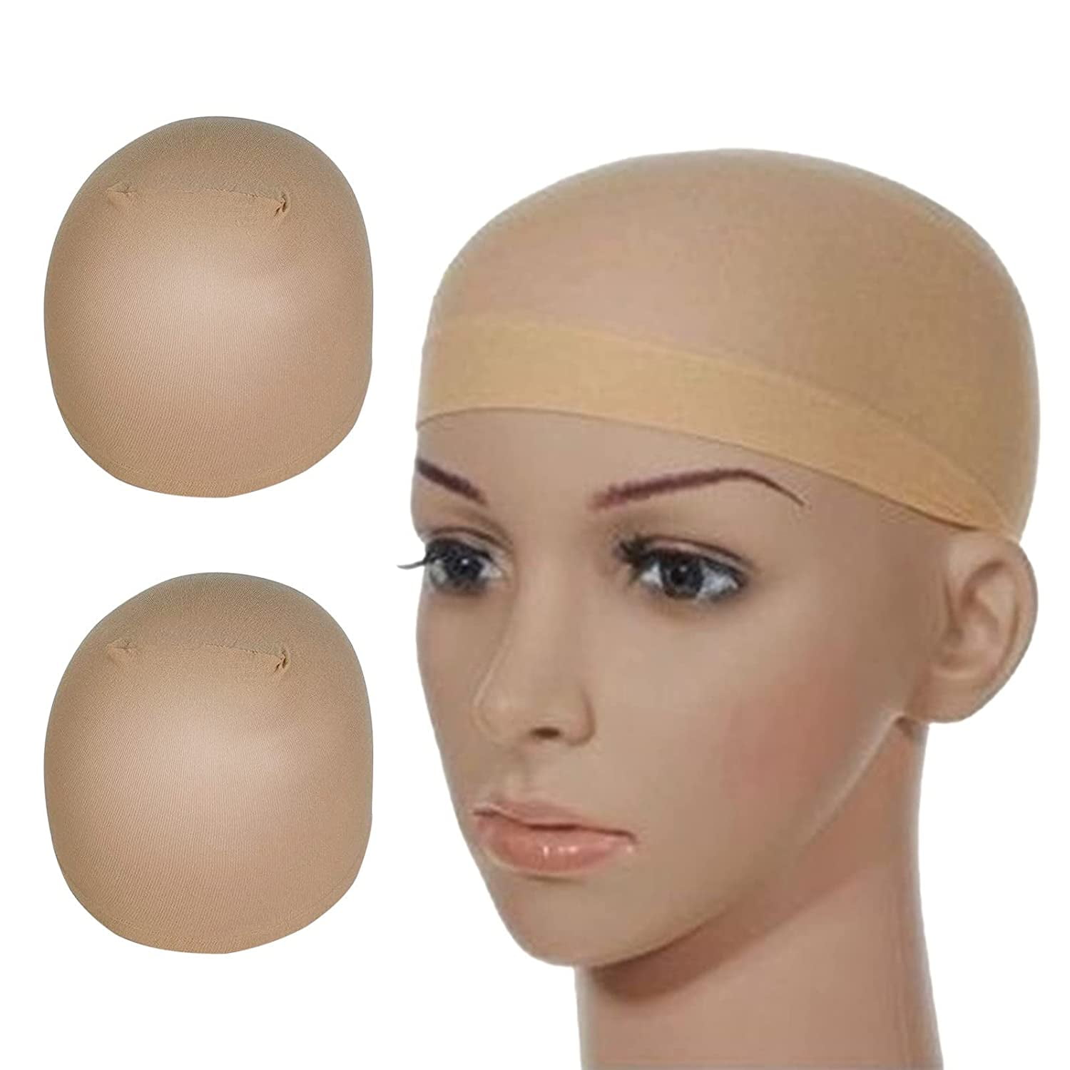 Elastic Nylon Wig Cap, Brown Skin Color Women's Wig Cap, Wig Bald Cap