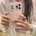 thumbnail image 2 of Funda de teléfono con soporte de arena movediza 3D de flor bonita coreana para iPhone 11 12 13 Pro XS Max Mini X XR 7 8 Plus SE funda trasera de silicona suave Tan Jianjun unisex, 2 of 2