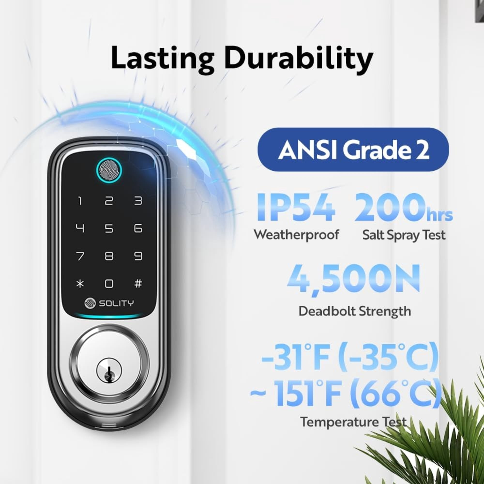 Solity GT10BKSN Satin Nickle Smart Lock