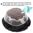thumbnail image 3 of Hair Replacement Wigs for Men Human Hair Mens Toupee Fine Mono with Thin Clear Pu Hair Toupee 6" Breathable Straight Human Hair System Unit, 3 of 7