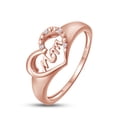 thumbnail image 4 of AFFY White Natural Diamond Accent Mom & Heart Ring In 14k Rose Gold Over Sterling Silver (0.02 Cttw), 4 of 6