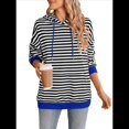 thumbnail image 1 of Sudadera con Capucha A Rayas para Mujer, Estilo Adolescente, para Otoño. y Negro L, 1 of 10