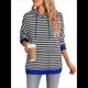 thumbnail image 1 of Sudadera con Capucha A Rayas para Mujer, Estilo Adolescente, para Otoño. y Negro L, 1 of 10