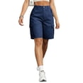 thumbnail image 4 of Fsgntruao Womens Casual Cargo Shorts Multi Pockets Button Fly Work Shorts Breathable Summer Outdoor Shorts, 4 of 7