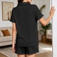 thumbnail image 5 of yillto Pajamas Set for Womens Button down Short Sleeve Tops and Shorts Cute Ruffled Pjs Sets Sleepwear, 5 of 5