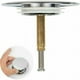 thumbnail image 1 of Tapón de protección para bañera, tapón de desagüe de lavabo universal de fácil limpieza para reemplazo de bañera de baño, silicona de latón endurecido cromado, sello doble para protección de junta de, 1 of 5