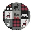 thumbnail image 4 of HAOXIT Retro Rustic Lodge Bear Round Tablecloth -Cabin Country Forest Bear Deer On Plaid Decorative Fabric Table Cover for Outdoor and Indoor Use 46-50, 4 of 8