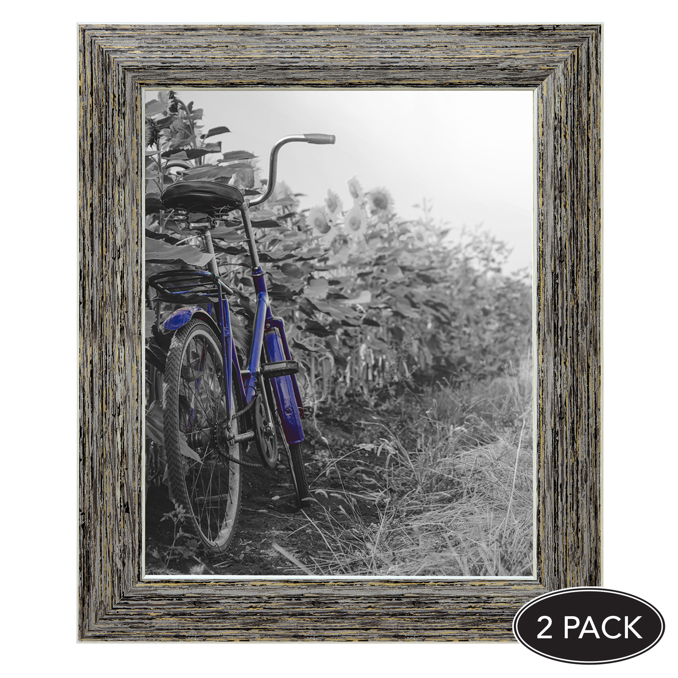 Americanflat 2 PK 8x10 Picture Frame with Glass rustic easel table elegant design photos statement favorite - Tan