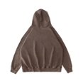 thumbnail image 3 of Tuphregyow Women's Baggy Fashion Soft Hooded Sweatshirt Clearance Solid Trendy Oversized Long Sleeve Lightweight Streetwear Winter Comfy Round Neck Leisure Pullover Coffee M, 3 of 3