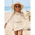 thumbnail image 6 of Landzoo Kids Boys Girls Tees Solid Color Loose Batwing Long Sleeve Boat Neck T Shirt Summer Open Crochet Knit Quick Dry Toddler Girls Shirt Size 9-10 Years Beige, 6 of 9
