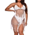 thumbnail image 3 of Women Sexy V Neck Mesh One Piece Bathing Suit Halter Push Up Tummy Control Swimsuit Swimwear, 3 of 6