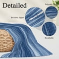 thumbnail image 2 of Navy Blue Pillow Covers, Linen Long Throw Pillow Case, Vintage Modern Abstract Art Ombre Holiday Pillow Protector Decorative Cushion Cover for Living Room/Bedroom 20" x 26", 2 of 8