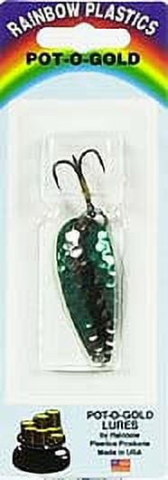 Rainbow Plastics Pot-O-Gold Spoons Hammered Nickel Met Green Outside 1/4oz
