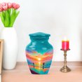 thumbnail image 7 of JAGASY Beach Urn for Ashes Adult Female, Teal Small Urns for Human Ashes Keepsake, Ocean Beach Sunset Orange Yellow Clouds Decorative Urns, Mini Memorial Urn for Mother & Father, (3 Inch), 7 of 7