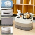 thumbnail image 2 of Gradient Brown Large Woven Cotton Rope Storage Basket for Books, Toys, or Decorative Shelves（3PCS), 2 of 7