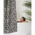 thumbnail image 4 of Modern Black and Ivory Brushstroke Print Shower Curtain - Abstract Minimalist Pattern - Neutral Design - Trendy Fabric Shower Curtain for Any Bathroom - 72x72 Inches (Brushstroke), 4 of 6