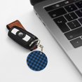 thumbnail image 6 of Naloa Blue Black Plaid Print Round Keychain Keychain Key Ring, Key Tag, Key Chain Bulk for Gift Accessories (Round), 6 of 7