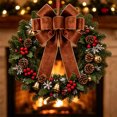 thumbnail image 5 of Vintage Wreath Bow 11.8x13.8 Inch Sliver Edged Velvet Tree Ornament for Xmas Winter Home Outdoor Indoor Party Large Christmas Wreath Bows, 5 of 6