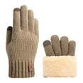 thumbnail image 4 of Soyumi Winter Essentials: Cold Weather Thermal Gloves for Men and Women, Fleece Lined Knit Water-Resistant Touchscreen Work Gloves, Suitable for Running, Driving, Ski Snow, Coffee, 4 of 5